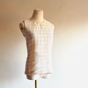 Akris textured Sleeveless white and nude Textured Women's Top
